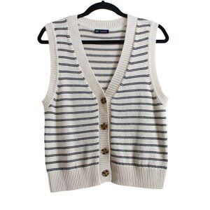 Gap Linen Blend Buttoned Knit Vest